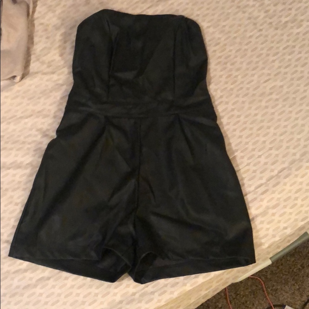 Express leather cut-out romper